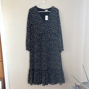 J Crew NWT Dress, Size Medium, Long-sleeve tiered dress